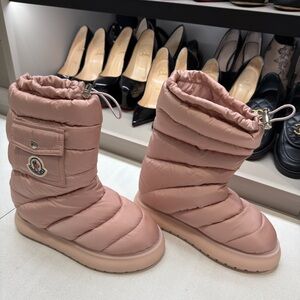 Moncler Women's Blush Quilted Winter Boots